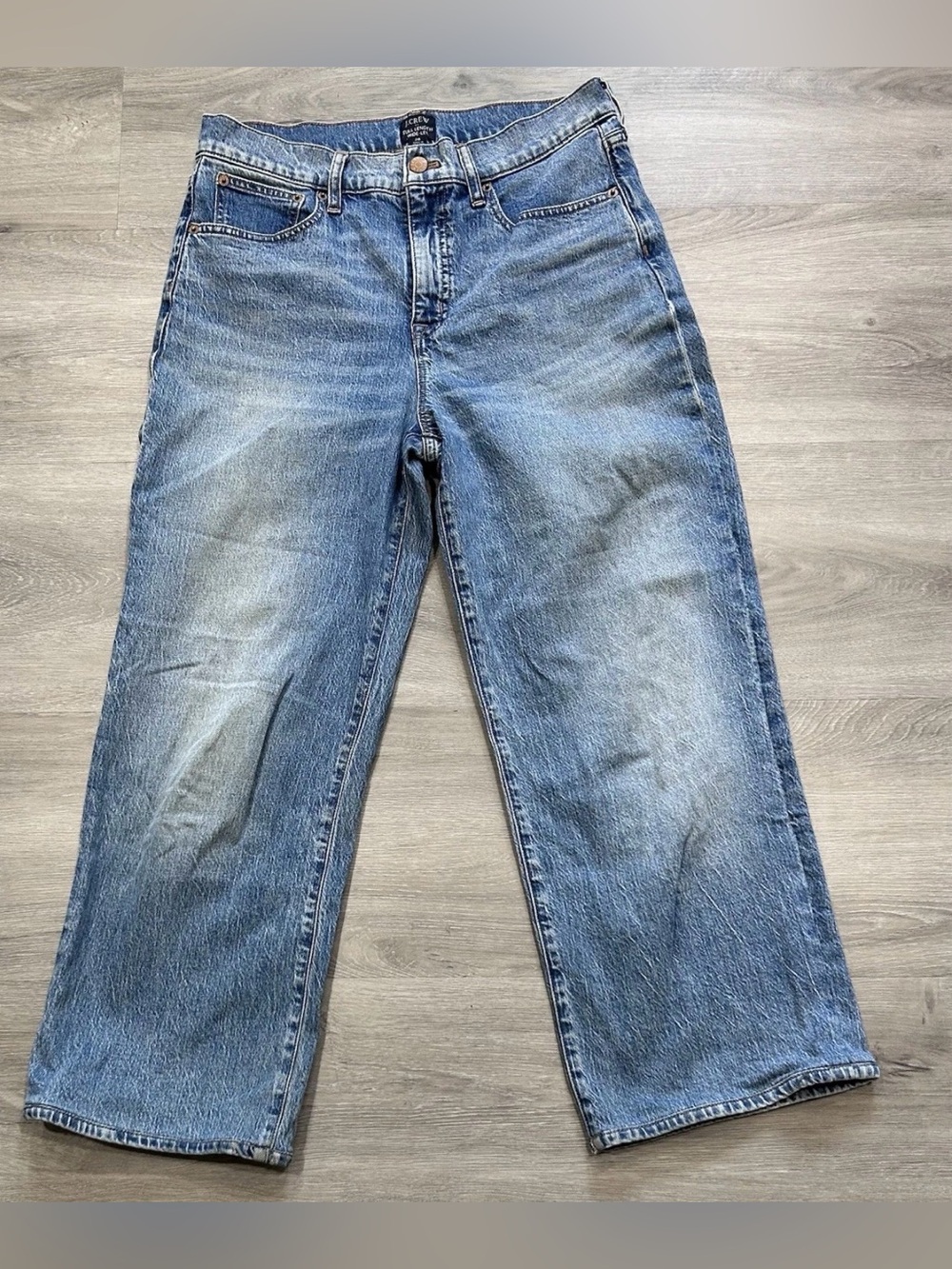 J.Crew Women's Wide Leg Jeans Size 28 Medium Wash Denim High Waist